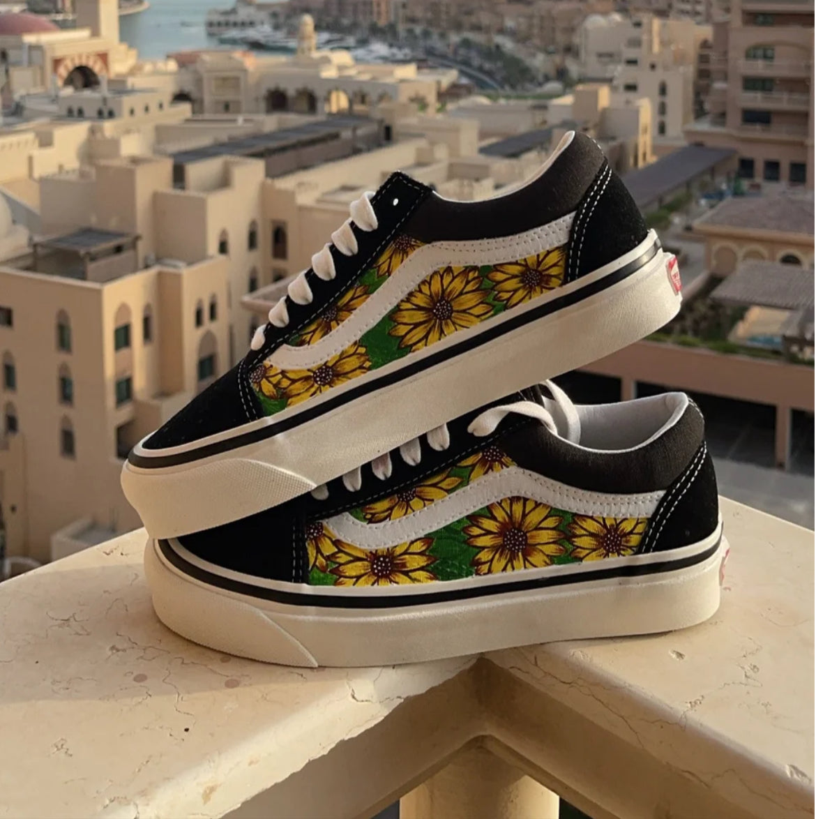 Custom nation shoes-vans(sunflower)